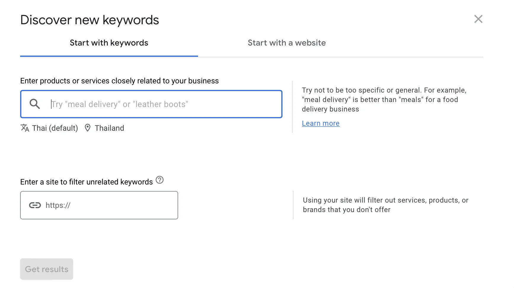 Discover new keywords
