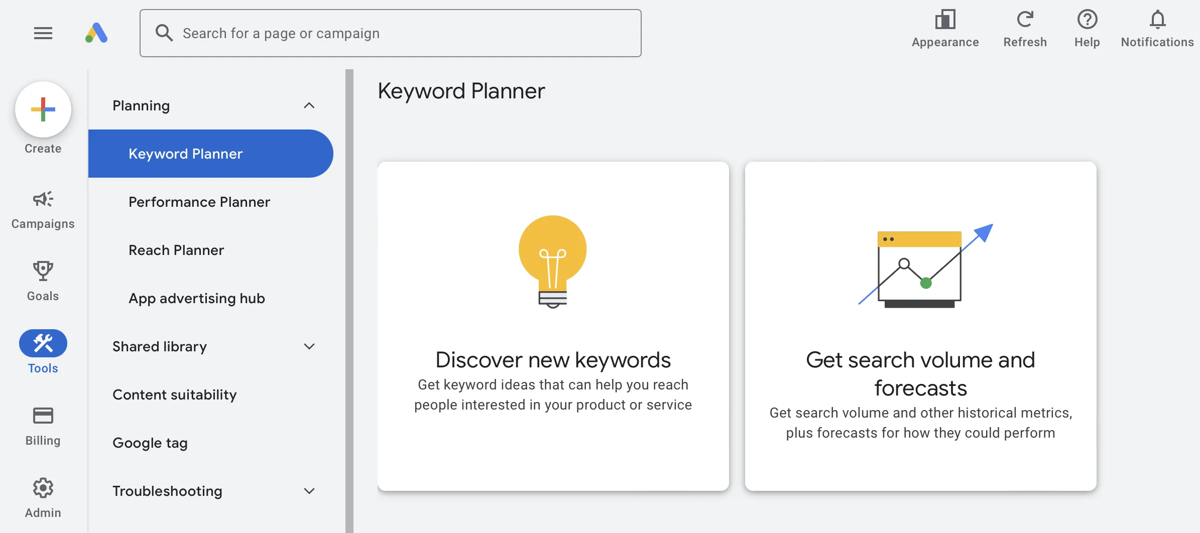 วิธีใช้ Google Keyword Planner