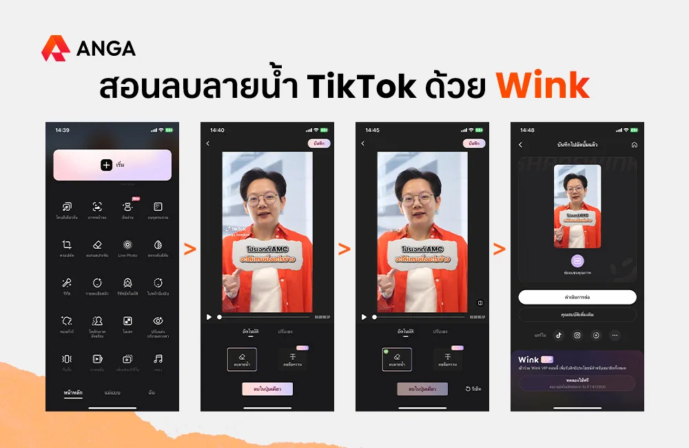 สอนลบลายน้ำ TikTok ด้วย Wink