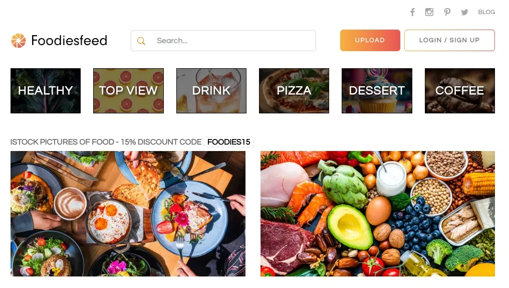 เว็บโหลดรูปภาพฟรี FoodiesFeed