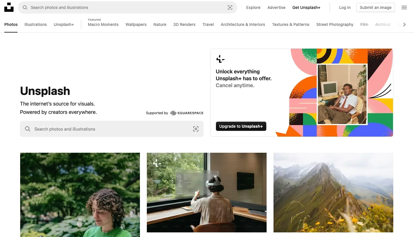เว็บโหลดรูปฟรี Unsplash