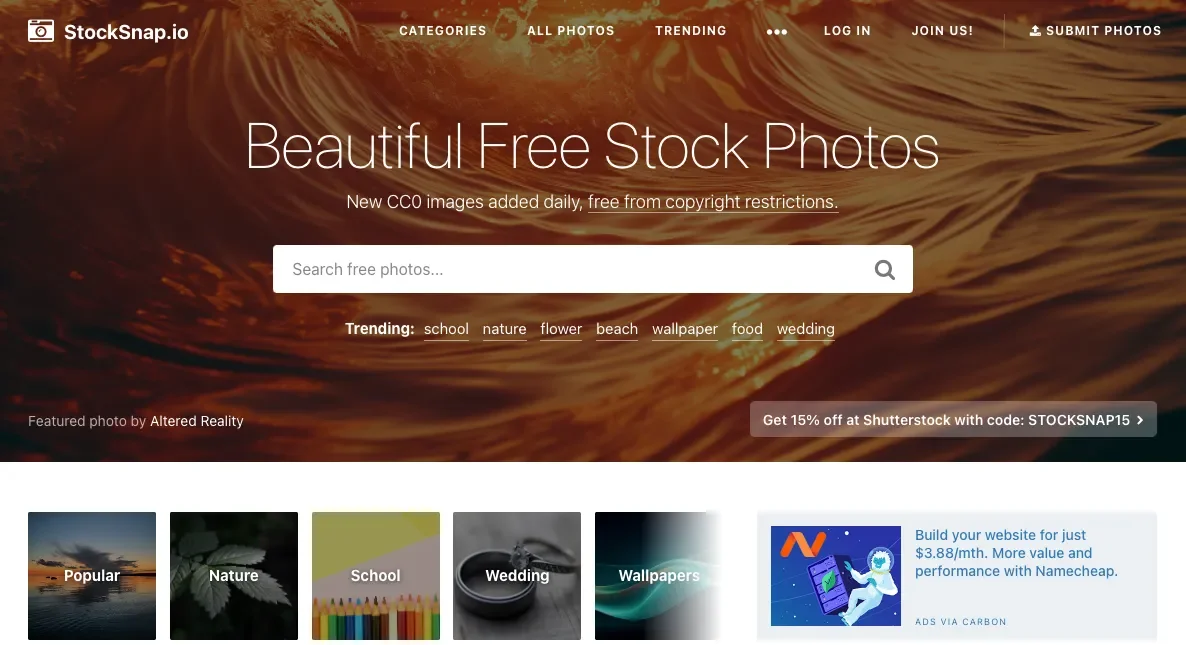 เว็บโหลดรูปภาพฟรี Stocksnap io
