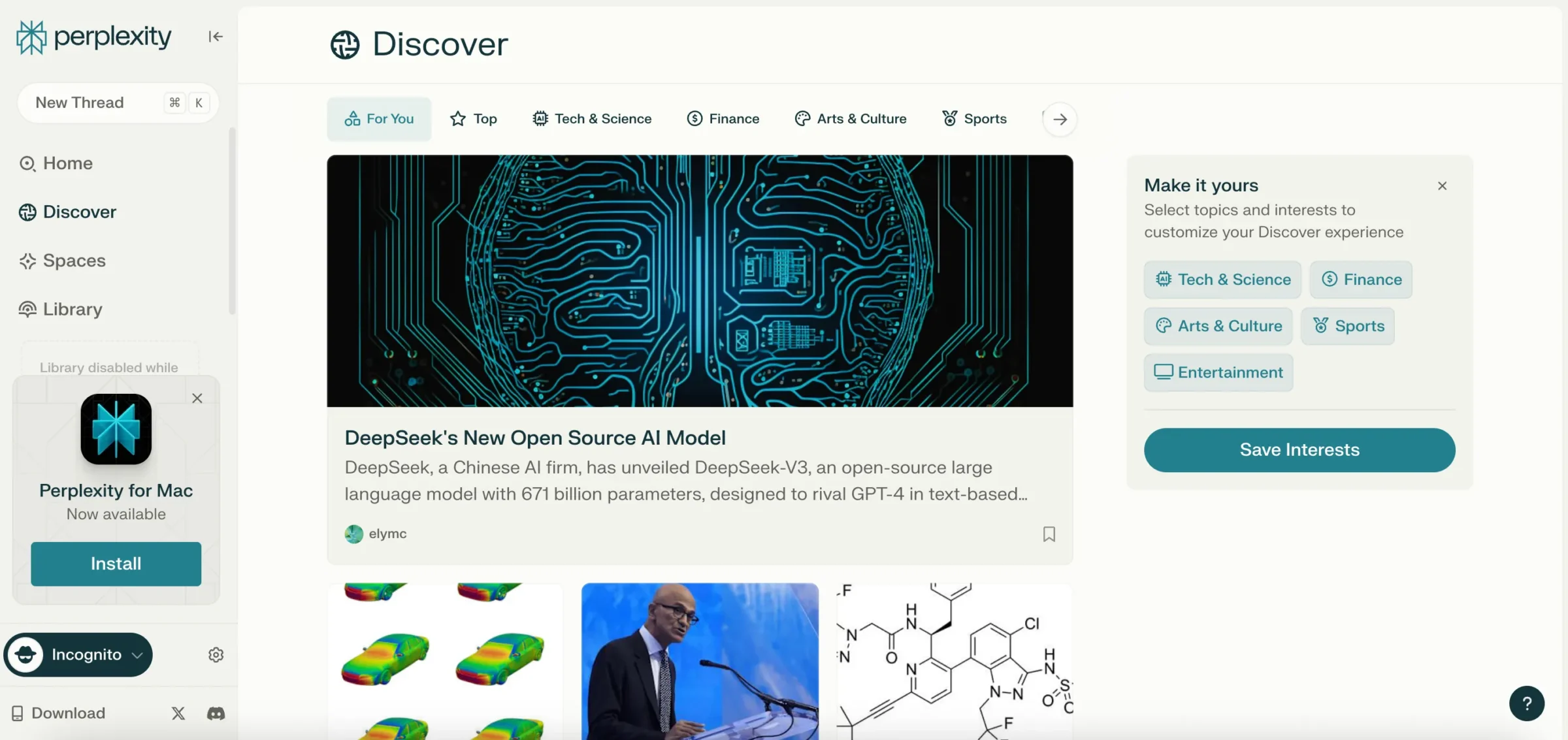 Perplexity AI Discover
