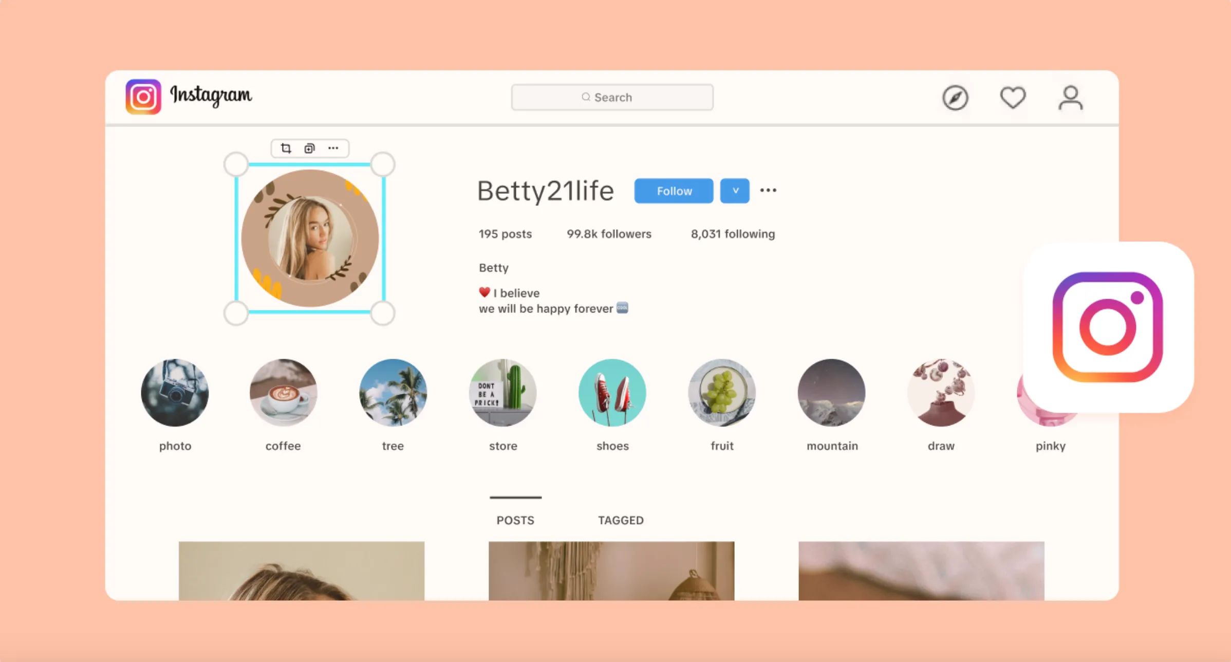 ขนาดภาพ IG Profile